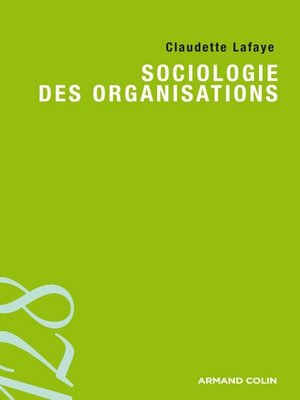 cover image of Sociologie des organisations